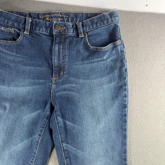 Lauren Ralph Lauren Jeans Women 8 Blue Wash Denim‎ Straight Leg Y2K Fade - Picture 12 of 13